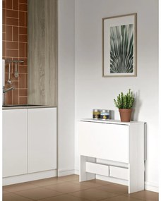 Rozkladací jedálenský stôl s bielou doskou 76x28 cm Papillon – TemaHome