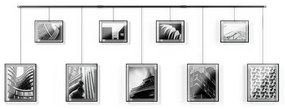 Čierne kovové rámčeky na stenu v súprave 9 ks 223x77,5 cm Exhibit – Umbra