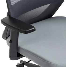 Kancelárska otočná stolička IVORY — sieť / látka, sivá