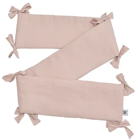 Bellamy Ružový ľanový mantinel do postieľky DUSTY PINK