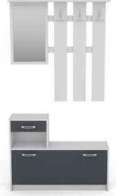 Predsieňová stena Astor, biela/grafit