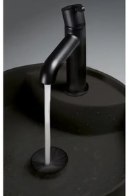 Deante CQS_NU4B - Umývadlo na dosku s otvorom SILIA, priemer 36 cm, granit/čierna