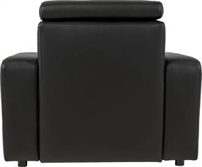 Kožené kreslo LUCIO, čierna (čierne prešitie)