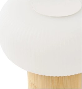 Biela/v prírodnej farbe bambusová stolová lampa s plastovým tienidlom (výška 18 cm) Stafford – House Nordic