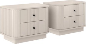 Sada nočných stolíkov Vespera 56 cm na sokli - kašmírová / čierna