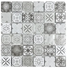Sklenená mozaika Premium Mosaic černobílá 30x30 cm mat / lesk PATCHWORK48MIX1, 1 ks