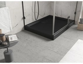 Mexen Flow+, obdĺžniková sprchová vanička 100 x 80 cm, čierna matná, 46R708010H