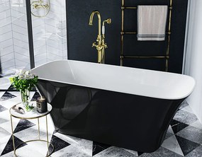 Besco Voľne stojaca vaňa z liateho mramoru Assos S-Line BW 160x70 BESCO-Typ výpuste: Click-Clack s vrchným čistením, grafit, BESCO-Rozmery: 160x70, B…