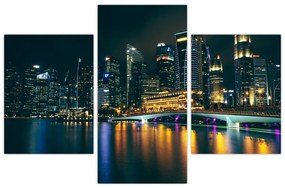 Obraz nočného Singapuru (90x60 cm)