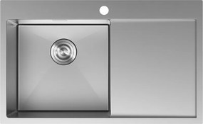 Mexen Exar nerezový drez s 1 komorou a odkvapkávačom, ľavý 780 x 480 mm, inox - 6433781010L-01