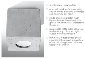 Sivé bodové svietidlo 10x10 cm Geo – Sollux