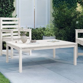 Záhradný stolík biely 121x82,5x45 cm borovicový masív 824128