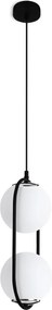 Závesné svietidlo Florence, 2x biele sklenené tienidlo, b/ch, U