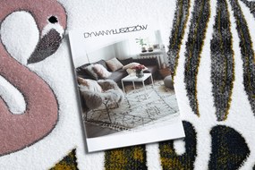 Koberec ZAHRADA,  PLAMENIAKY , LISTY MONSTERY,  krémový