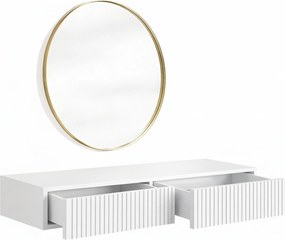 Závesný toaletný stolík Nicole so zrkadlom 60 cm - biely mat