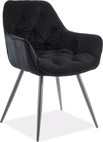 SI Čerešňová zamatová stolička čierna