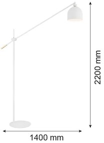 Argon 4734 - Stojacia lampa DETROIT 1xE27/15W/230V biela