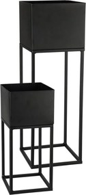 Súprava 2 ks kvetinových stojanov LYRIA čierna