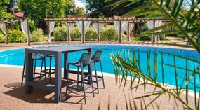 Plastová barová stolička DS10778434 - Tmavo sivá