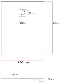Erga Oldaf, SMC obdĺžniková sprchová vanička 140 x 90 cm, biela matná, ERG-GMA-OL-90140