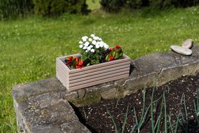 Drevený truhlík s plastovou vložkou - sivý Rozměry (cm): 44 x 20, v. 14