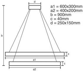 LED Stmievateľný luster na lanku LED/65W/230V 3000-6500K + diaľkové ovládanie