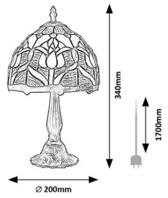 Brilagi - Tiffany vitrážová stolná lampa LORAS 1xE14/40W/230V