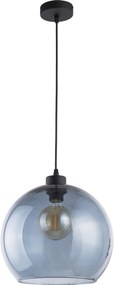 TK-LIGHTING Závesné osvetlenie CARMELO, 1xE27, 60W, 30cm, okrúhle, modré sklo