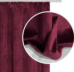 Velúrový záves SOFT VELVET bordový na riasiacu pásku Rozmer: 140x270 cm