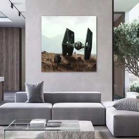 Gario Obraz na plátne Star Wars, droid a vesmírna loď - Zehem Chong Rozmery: 60 x 60 cm