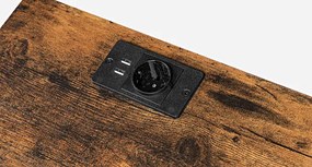 Noční stolek Vasagle Ferira 40 cm s nabíjecí stanicí černý/hnědý