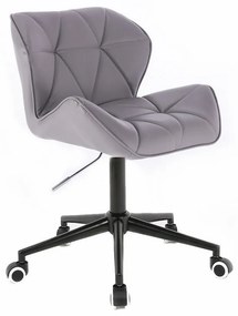 LuxuryForm DESIGN Stolička MILANO na čiernej podstave s kolieskami - sivá