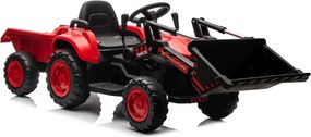 LEAN CARS Batériový traktor s lyžicou BW-X002A červený