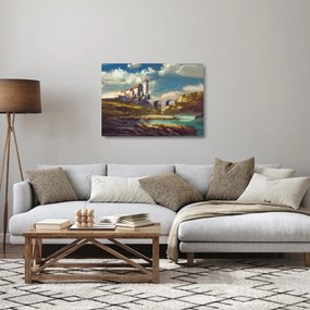 Sklenený obraz - Stredoveký hrad (70x50 cm)