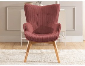 Červené menčestrové kreslo Niko – Ropez
