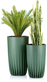 Kvetináč STRIPPED ECO III 25 cm zelený