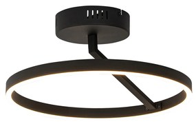 Dizajnové stropné svietidlo čierne vrátane LED 3-stupňovo stmievateľné - Anello