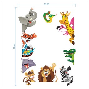 Samolepka na stenu "Zvieratká zo ZOO" 30x90 cm