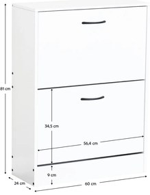 Botník BOTNIX, 2 poschodia, biela