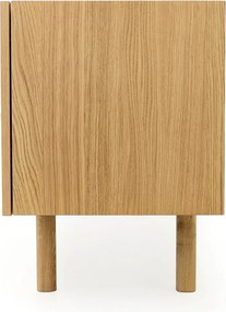 Čierny/prírodný TV stolík v dekore duba 175x60 cm Porto - Woodman
