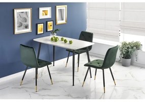 Jedálenský stôl ALARA, dekór biely mramor/čierna