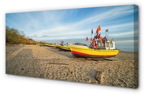 Obraz na plátne Gdańsk Beach lode sea 140x70 cm