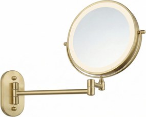 Rea Glow, kozmetické LED zrkadlo nástenné 20 cm, zlatá matná, HOM-70002