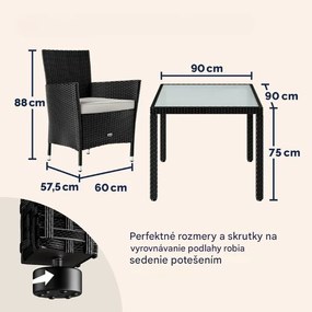 InternetovaZahrada Záhradná ratanová zostava Berlin 1+4 - čierna