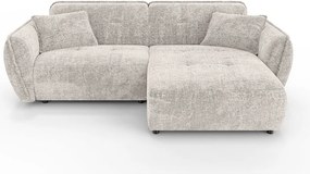 Béžová ženilková rohová pohovka (pravý roh/s leňoškou) Nelia – Ropez