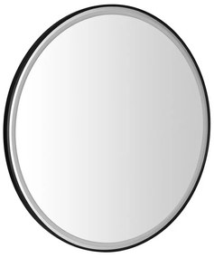 Sapho Sapho, KADRIS guľaté zrkadlo s LED osvetlením, ø 80cm, čierna matná, KD080