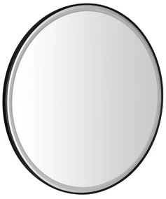 Sapho Sapho, KADRIS guľaté zrkadlo s LED osvetlením, ø 80cm, čierna matná, KD080