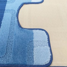 Sada kúpeľňových koberčekov Montana s výrezom 04N modrá