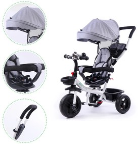 Sivá trojkolka s otočným sedadlom 360°, Ecotoys