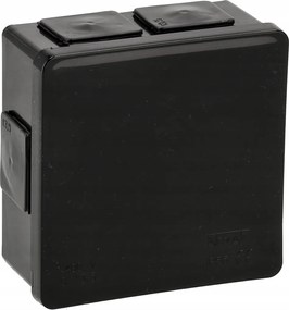 BERGE Elektroinštalačná krabica na omietku IP55 - čierna